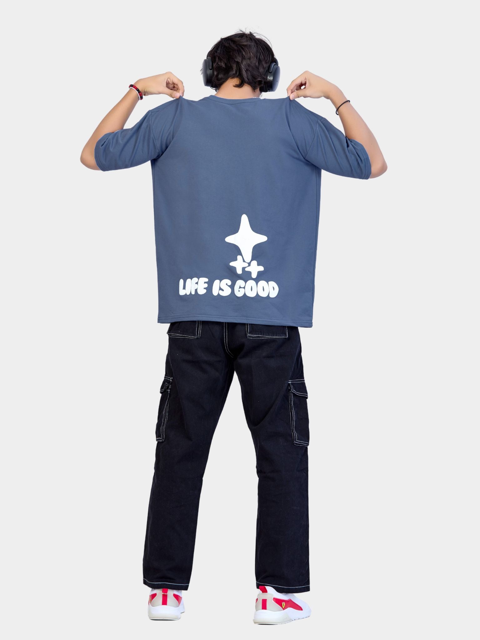 Cosmic Connection: Men's Heavy Gauge Fabric Oversized T-shirt