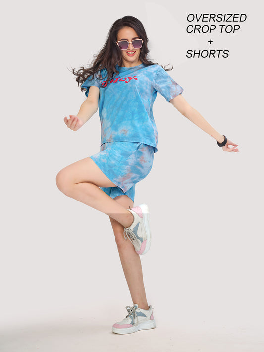 Tie-Dye Blue Women's Co-Ord Sets