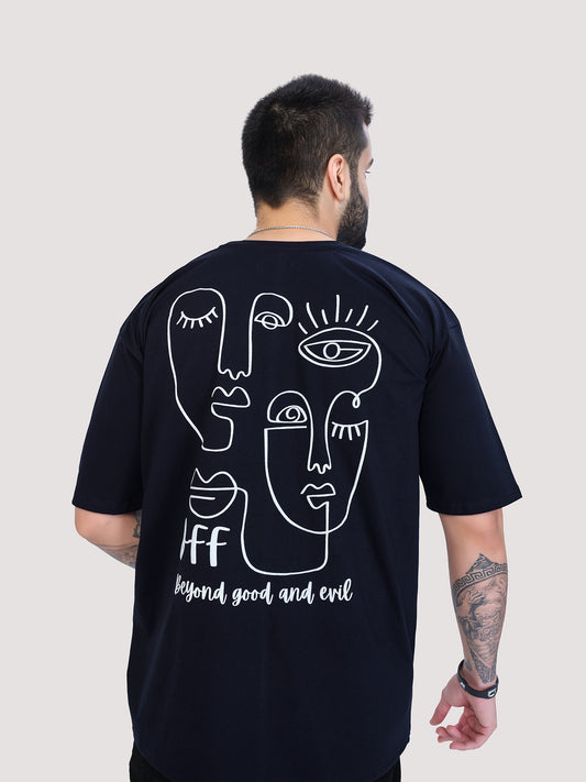 Beyond Good and Evil Blue : Men's Oversized T-shirt